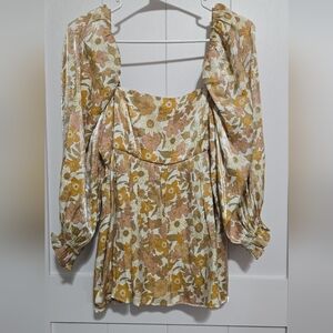 Storia Floral Blouse in Pink and Gold